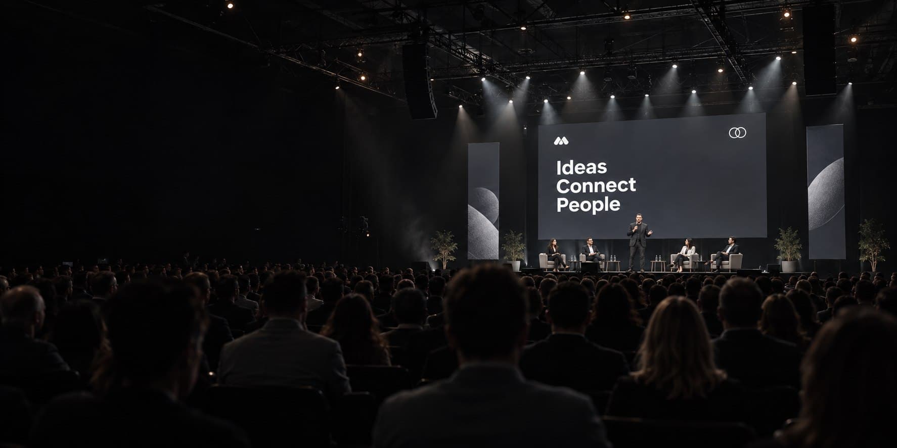 People gathered at a conference